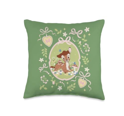Bambi spring-floral throw pillow