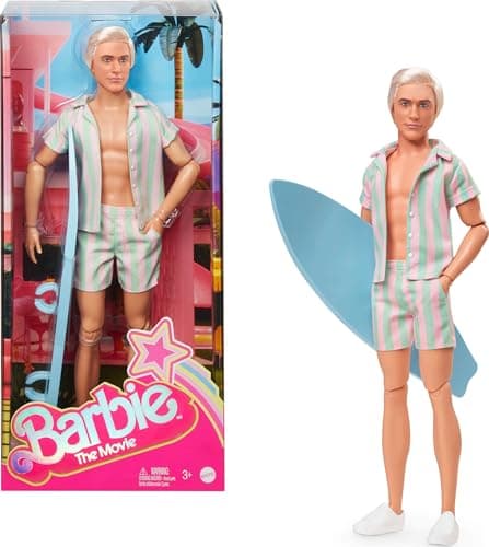 Ken Doll in Beach Outfit with Surfboard