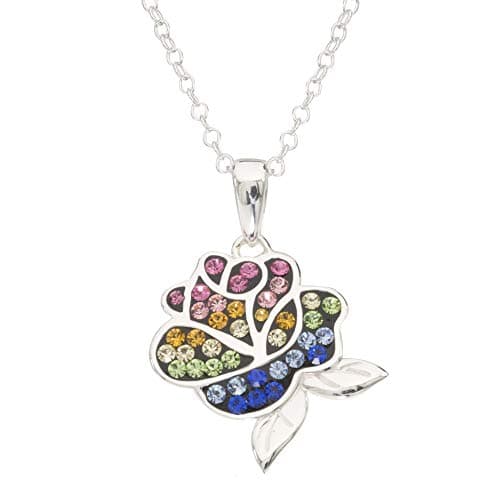 Belle's rose crystal pendant necklace