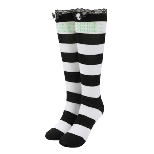 Beetlejuice Striped Knee High Socks