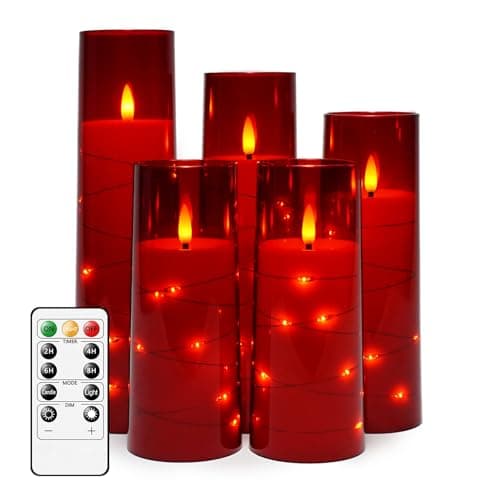 Flameless LED Candles with Timer, Set of 5