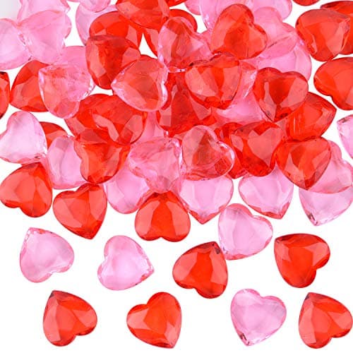 Red Acrylic Hearts for Table Scatter