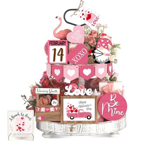 Valentine's Day Tiered Tray Decor Set