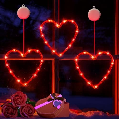 Valentine's Day Window Lights with Timer