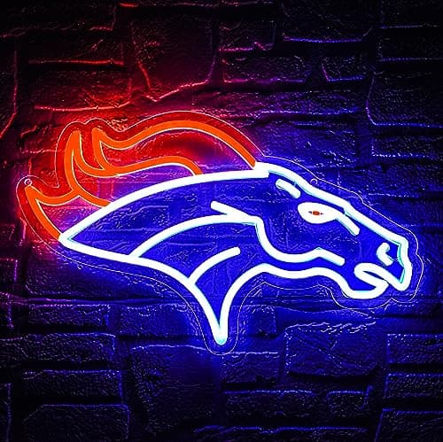 Blue Neon Sign with Team Logo