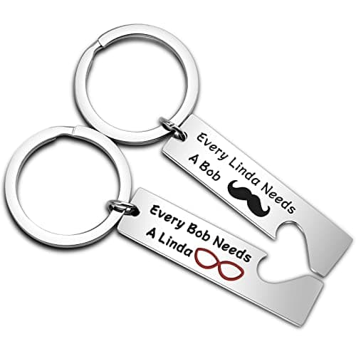 Bob and Linda Belcher Matching Keychain Set