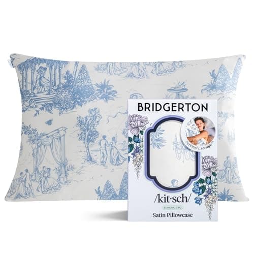 Bridgerton x Kitsch Garden Toile Satin Pillowcase