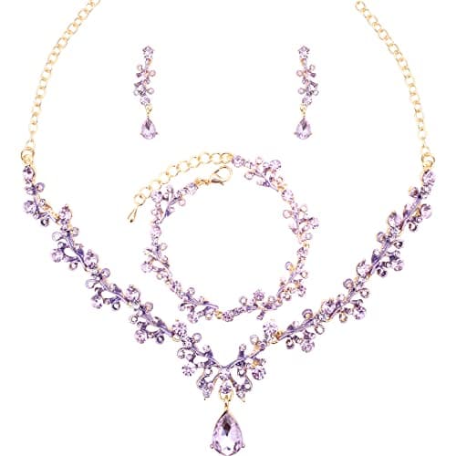 Violet Crystal Bridal Jewelry Set