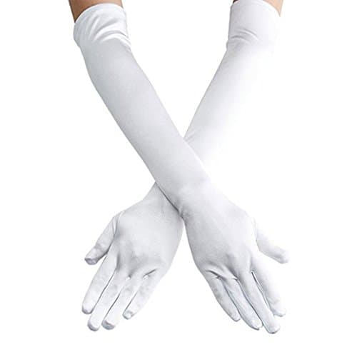 White Satin Opera Gloves