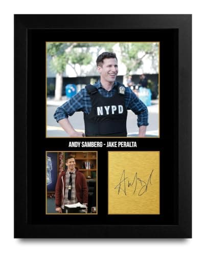 Framed Andy Samberg as Jake Peralta Autograph Print