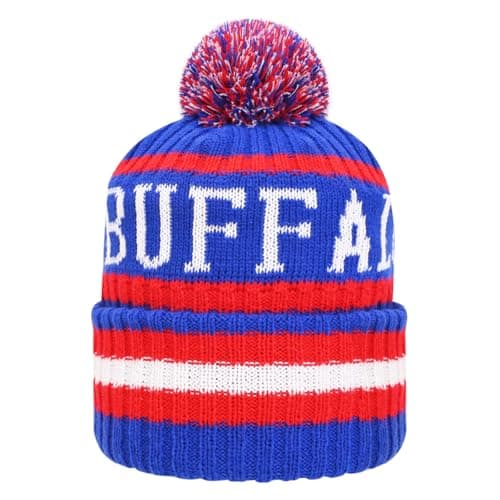 Buffalo Football Knit Beanie with Pom