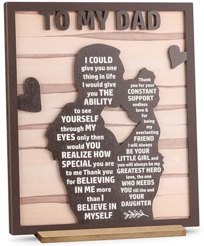 Dad and Daughter Wooden Silhouette Plaque
