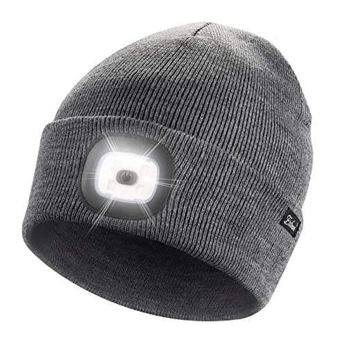LED Beanie Hat with USB Rechargeable Light
