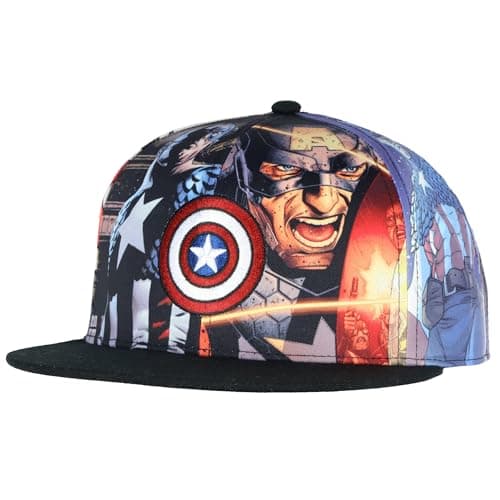 Captain America comic-scene snapback cap