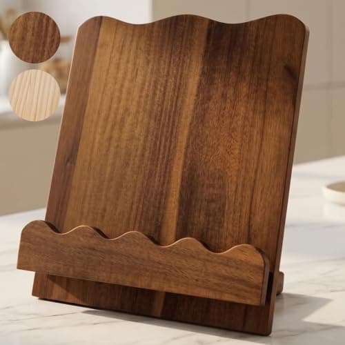 Wooden cookbook stand