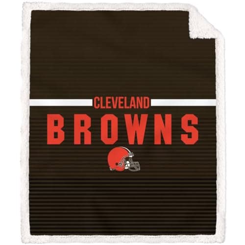 Cleveland Browns Logo Blanket with Sherpa