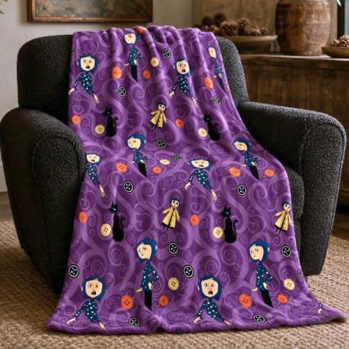 Coraline Button Eyes Plush Throw
