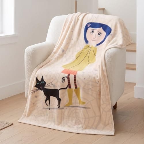 Coraline Button Eyes Plush Throw