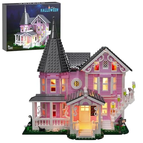 Pink Palace House Building Set with Lights