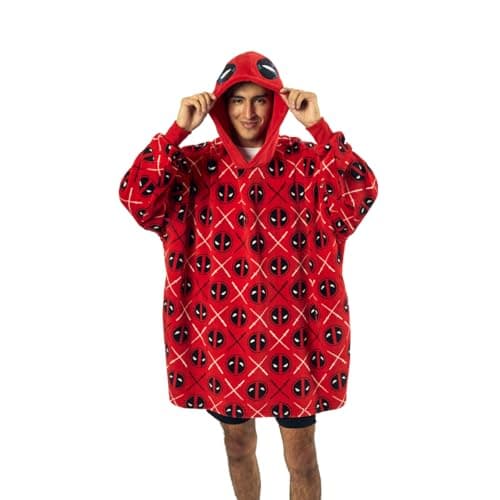 Deadpool Logo Red Hooded Blanket