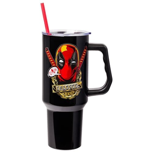 Deadpool Stainless Steel Tumbler with Straw