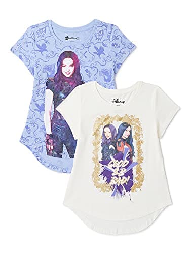 Disney Descendants Mal & Evie Girls' T-Shirt Set