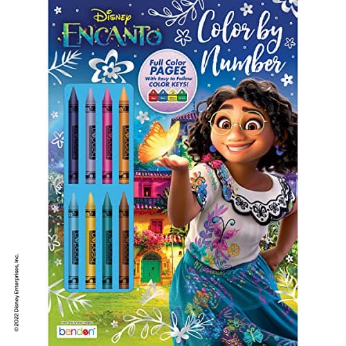 Disney Encanto Color-by-Number Activity Book with Crayons