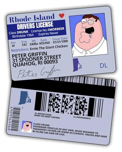 Peter Griffin Novelty Driver's License