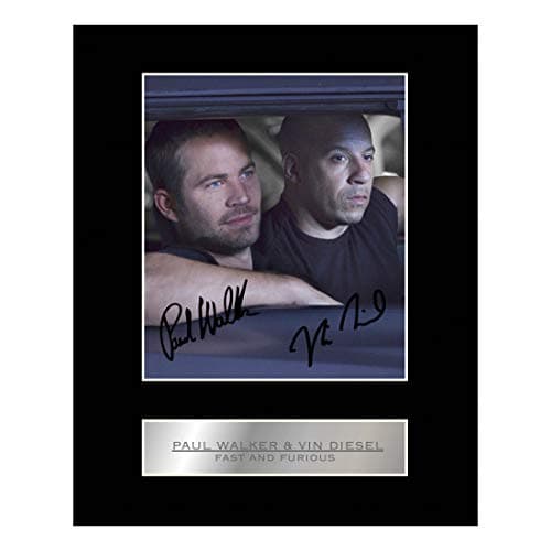 Paul Walker and Vin Diesel Signed Photo Display