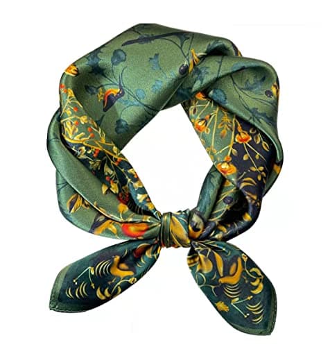 ANDANTINO jade-green silk square scarf