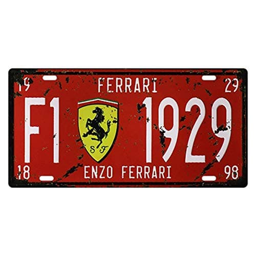 Enzo Ferrari Vintage Metal Wall Sign