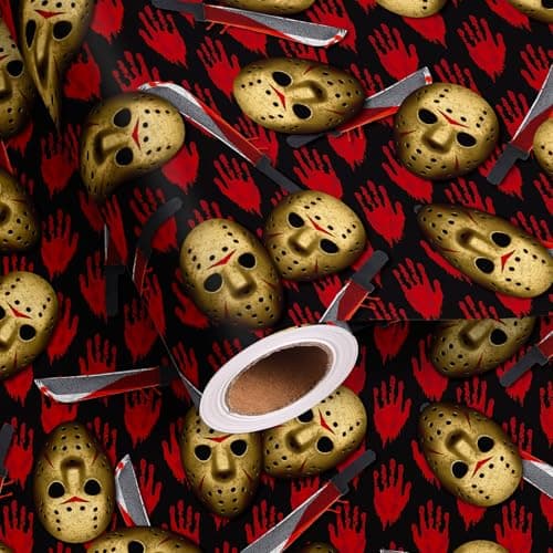 Jason Mask Horror Wrapping Paper