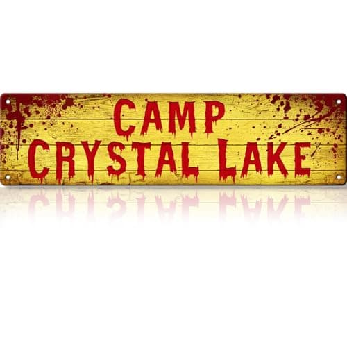 Retro Camp Crystal Lake Metal Sign
