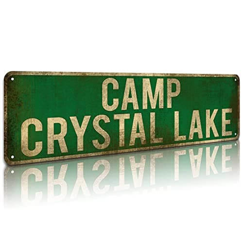 Vintage Camp Crystal Lake Metal Street Sign