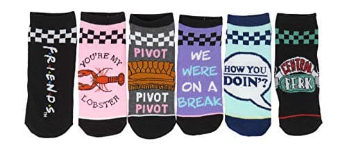 Friends Checkered Ankle Socks, 6-Pack
