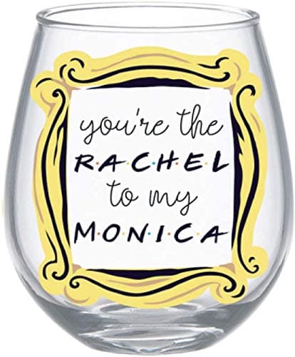 Friends Rachel & Monica Stemless Wine Glass