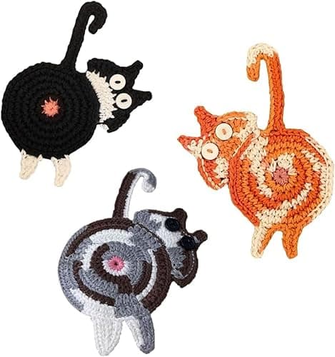 Woven Cat Coasters Set