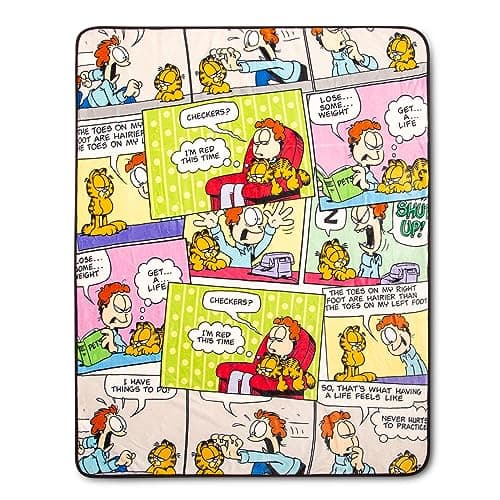Garfield and Jon comic-panel throw