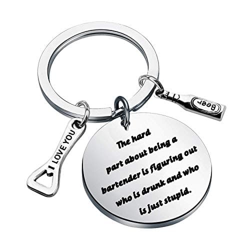 Funny Bartender Keychain