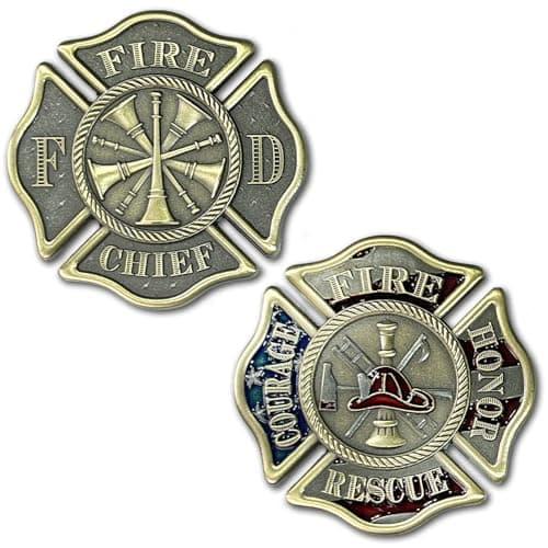 Fire Chief Maltese Cross Challenge Coin