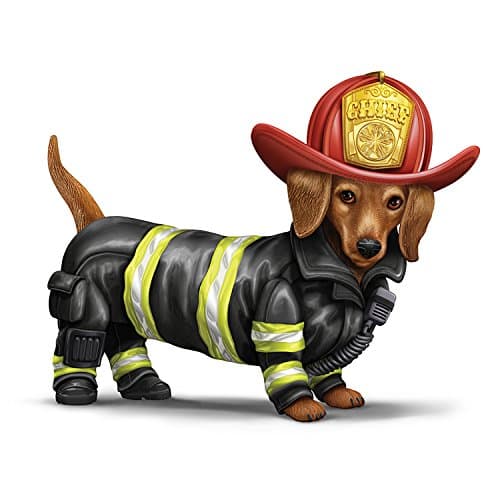 Firefighter Dachshund Figurine