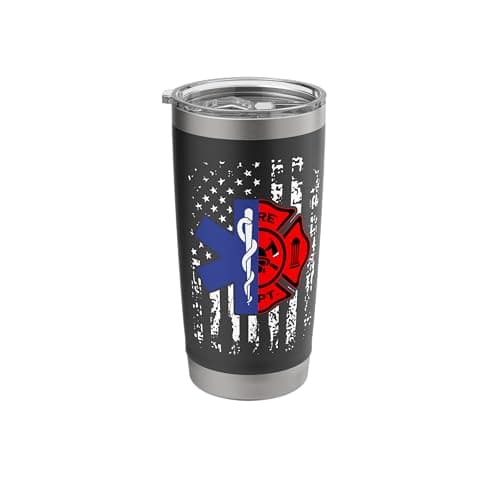 Firefighter USA Flag Insulated Tumbler