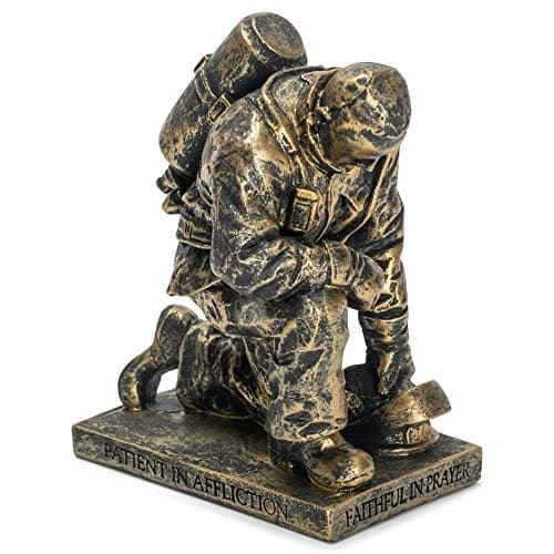Praying Firefighter Resin Figurine