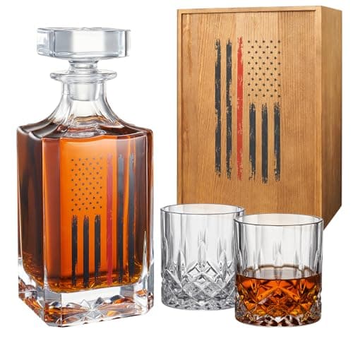 Tactical Red American Flag Whiskey Gift Set