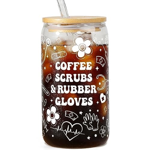 Funny Nurse Glass Tumbler with Lid