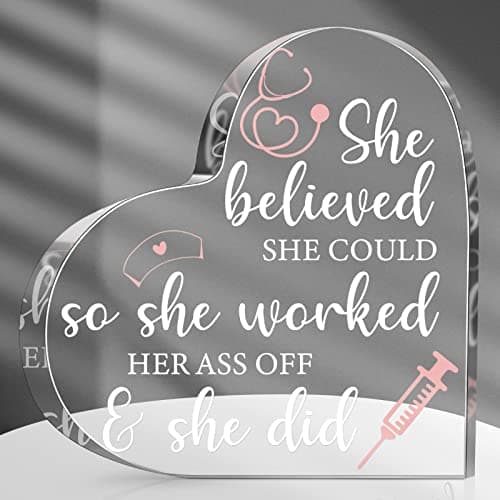 Nurse Crystal Heart Paperweight