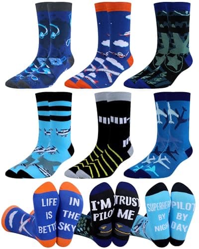 Novelty Airplane Socks for Men