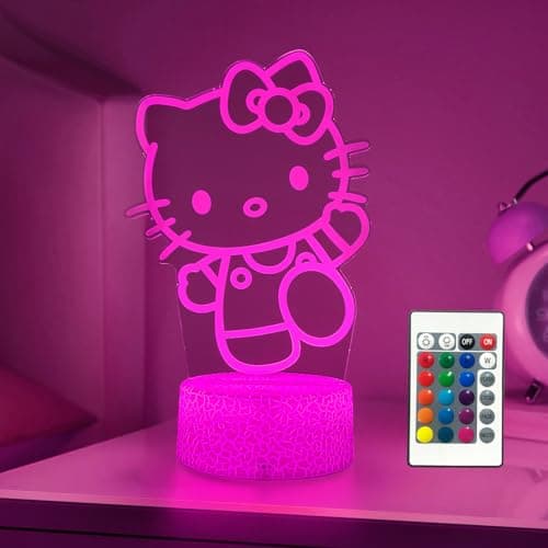 Color-Changing Kitty Night Light with Remote