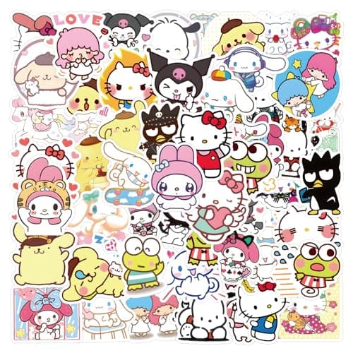 Hello Kitty, Kuromi & My Melody Waterproof Stickers