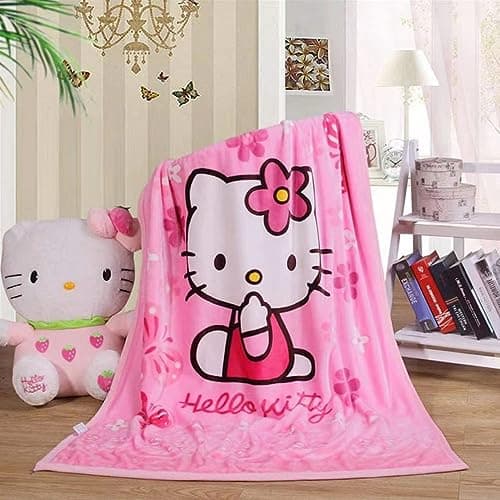 Pink Cartoon Fleece Throw Blanket